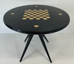 Pamono Italian Art Deco Cards and Chess Play Table, 1950s