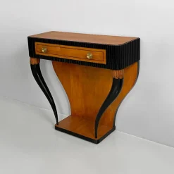 Discount Pamono Italian Art Deco Console Table in Grissinato Black Wood, 1930s
