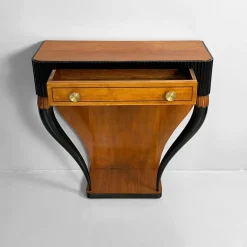 Discount Pamono Italian Art Deco Console Table in Grissinato Black Wood, 1930s