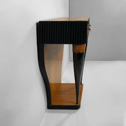 Discount Pamono Italian Art Deco Console Table in Grissinato Black Wood, 1930s