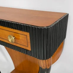 Discount Pamono Italian Art Deco Console Table in Grissinato Black Wood, 1930s