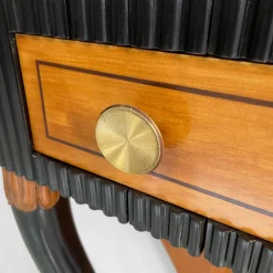 Discount Pamono Italian Art Deco Console Table in Grissinato Black Wood, 1930s