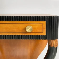 Discount Pamono Italian Art Deco Console Table in Grissinato Black Wood, 1930s