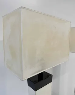 Sale Pamono Italian Art Deco Style Parchment Column Floor Lamps, 1980s, Set of 2
