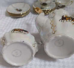 Pamono Italian Art Deco Tea Service Set in Porcelain, 1950s, Set of 19><noscript><img width=