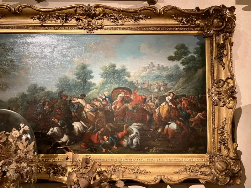 Pamono Italian Artist, Baroque Battle Scene, 1600s, Oil on Canvas, Framed> Old Masters