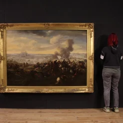 Discount Pamono Italian Artist, Battle Between Christians and Ottomans, 1720, Oil on Canvas, Framed