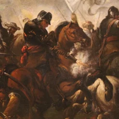 Discount Pamono Italian Artist, Battle Between Christians and Ottomans, 1720, Oil on Canvas, Framed