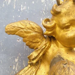 Pamono Italian Artist, Carved Putto, 18th Century, Gilt Wood><noscript><img width=
