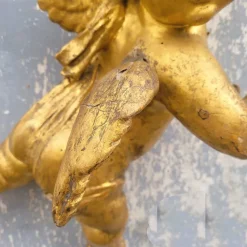 Pamono Italian Artist, Carved Putto, 18th Century, Gilt Wood><noscript><img width=