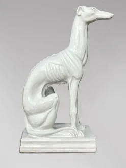 Outlet Pamono Italian Artist, Greyhound Sculpture, 1960, Ceramic