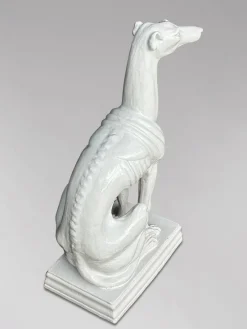 Outlet Pamono Italian Artist, Greyhound Sculpture, 1960, Ceramic