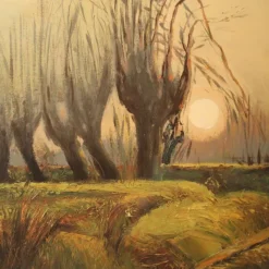Outlet Pamono Italian Artist, Landscape in Impressionist Style, 1960, Oil on Panel, Framed