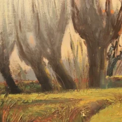 Outlet Pamono Italian Artist, Landscape in Impressionist Style, 1960, Oil on Panel, Framed