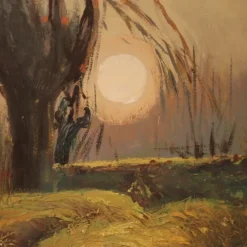 Outlet Pamono Italian Artist, Landscape in Impressionist Style, 1960, Oil on Panel, Framed