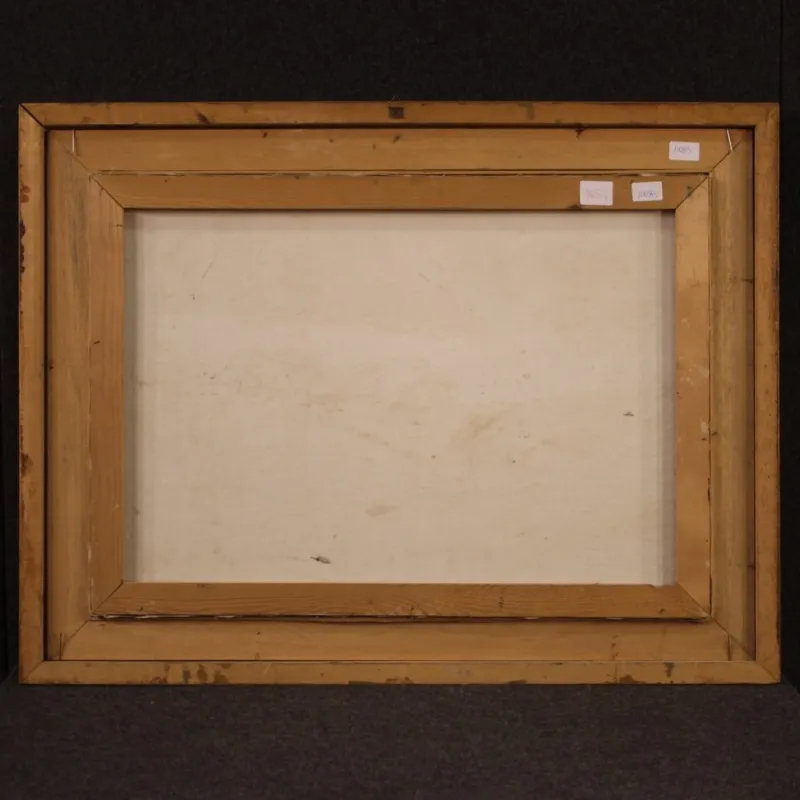 Pamono Italian Artist, Landscape, 1970s, Oil on Canvas, Framed> Mid-Century