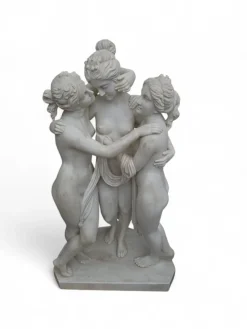 Discount Pamono Italian Artist, Large Hand-Carved Sculpture of the Three Graces, 1970, Carrara Marble