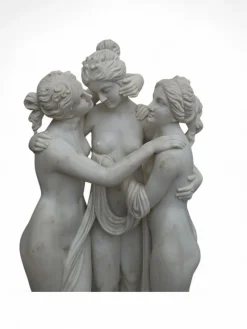 Discount Pamono Italian Artist, Large Hand-Carved Sculpture of the Three Graces, 1970, Carrara Marble