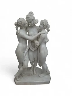 Discount Pamono Italian Artist, Large Hand-Carved Sculpture of the Three Graces, 1970, Carrara Marble