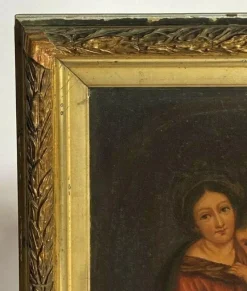 Outlet Pamono Italian Artist, Madonna & Child, 19th Century, Oil on Panel, Framed
