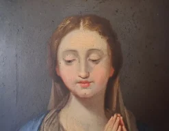 Pamono Italian Artist, Madonna and Child, 1700s, Oil on Copper, Framed