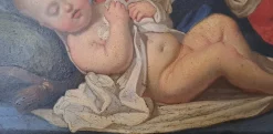 Pamono Italian Artist, Madonna and Child, 1700s, Oil on Copper, Framed