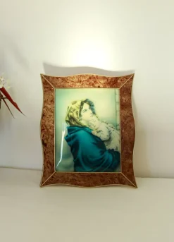 New Pamono Italian Artist, Madonna Del Riposo, 1940s, Print on Glass, Framed