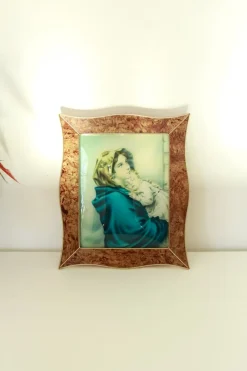 New Pamono Italian Artist, Madonna Del Riposo, 1940s, Print on Glass, Framed
