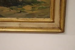 Pamono Italian Artist, Mountain Valley Landscape, Oil Painting on Plywood, Framed><noscript><img width=