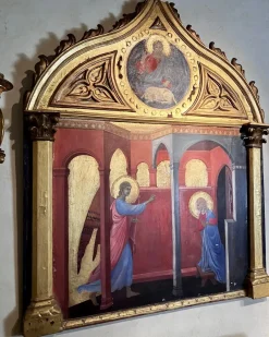 Pamono Italian Artist, Renaissance Style Annunciation, Tempera on Giltwood Panel><noscript><img width=