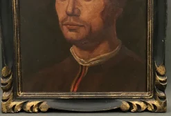 Pamono Italian Artist, 16th or 17th Century Figure, 1920s, Oil on Cardboard, Framed><noscript><img width=