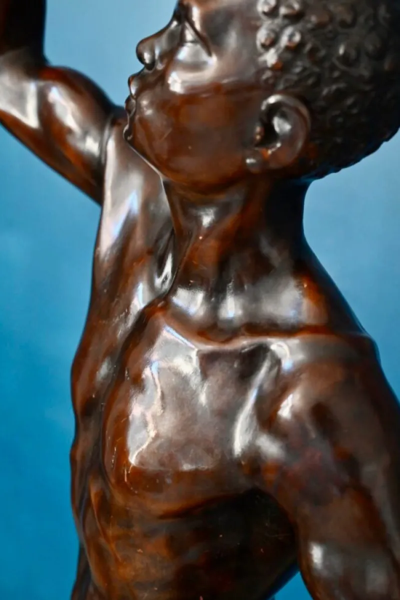 Pamono Italian Artist, Very Large Nude Sculpture of a Young Man, 1920s-1940s, Wood