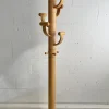 Pamono Italian Ash Wood and Travertine Coat Stand in the Style of Ettore Sottsass