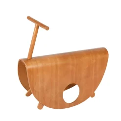 Pamono Italian Astolfo Curved Plywood Children's Rocking Chair by Peppe de Giuli for Design M, 1979><noscript><img width=