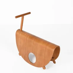 Pamono Italian Astolfo Curved Plywood Children's Rocking Chair by Peppe de Giuli for Design M, 1979><noscript><img width=