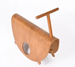 Pamono Italian Astolfo Curved Plywood Children's Rocking Chair by Peppe de Giuli for Design M, 1979><noscript><img width=