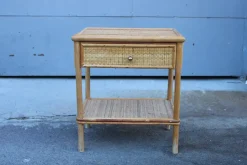 Sale Pamono Italian Bamboo and Rattan Nightstand, 1950s