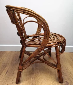 Online Pamono Italian Bamboo and Rattan Children's Mini Hoop Chair, 1960s