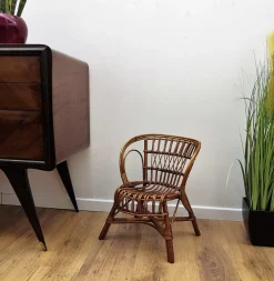 Online Pamono Italian Bamboo and Rattan Children's Mini Hoop Chair, 1960s