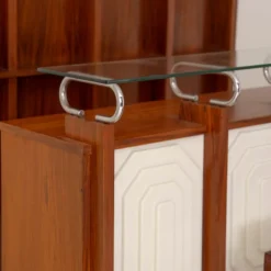 Pamono Italian Bar Unit with Stools, 1970s, Set of 3><noscript><img width=