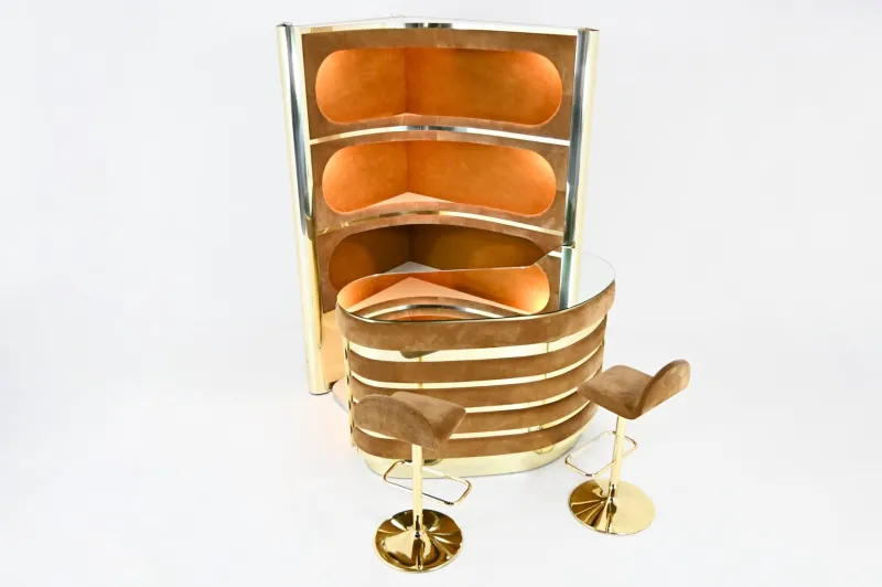 Pamono Italian Bar with Stools, 1970s, Set of 4> Cabinets & Wardrobes