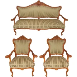 Pamono Italian Baroque Salon Suite, 1760s, Set of 3> Living Room Sets