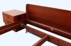 Pamono Italian Bed and Nightstands, 1960s, Set of 3><noscript><img width=