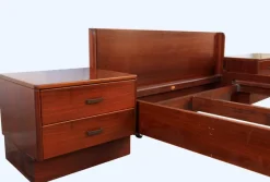 Pamono Italian Bed and Nightstands, 1960s, Set of 3><noscript><img width=