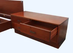Pamono Italian Bed and Nightstands, 1960s, Set of 3><noscript><img width=