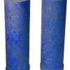Pamono Italian Blue Marbled Scagliola Columns, Set of 2> Decorative Objects