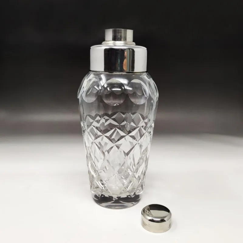 Outlet Pamono Italian Bohemian Cut Crystal Cocktail Shaker, 1950s