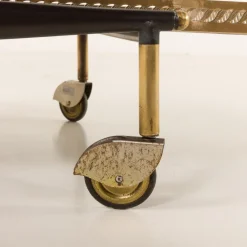 Pamono Italian Brass Bar Cart by Cesare Lacca, 1960s><noscript><img width=
