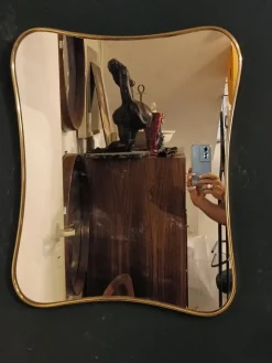 Sale Pamono Italian Brass Wall Mirror by Gio Ponti, 1960s
