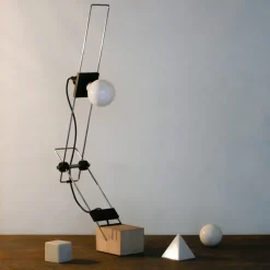 Pamono Italian Brutalist Travertine Lamp, 1970s><noscript><img width=